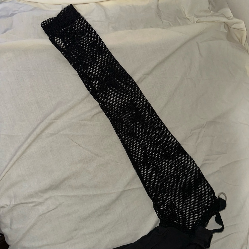 Tripp NYC Black Top with Mesh Sleeves & Front Zipper Design - Picture 11 of 16